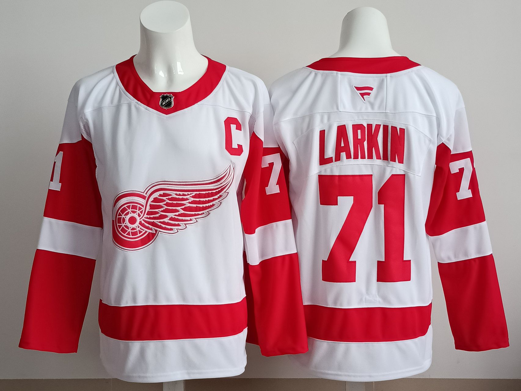 Men 2025 Detroit Red Wings #71 Larkin White red NHL Jersey style 01->detroit red wings->NHL Jersey
